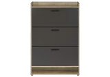 950404 Denia 3-tier Engineered Wood Shoe Cabinet Grey