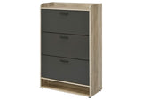 950404 Denia 3-tier Engineered Wood Shoe Cabinet Grey