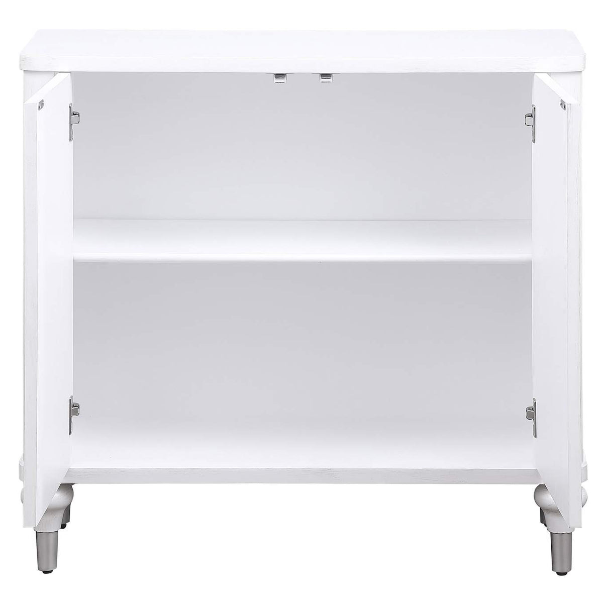950411 Cardella 2-door Mandala Accent Cabinet Distressed White
