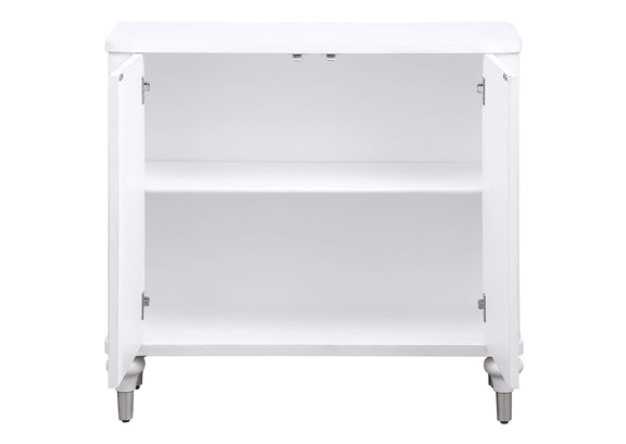 950411 Cardella 2-door Mandala Accent Cabinet Distressed White