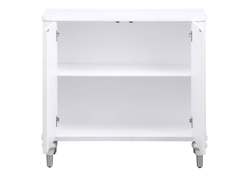 950411 Cardella 2-door Mandala Accent Cabinet Distressed White