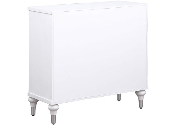 950411 Cardella 2-door Mandala Accent Cabinet Distressed White