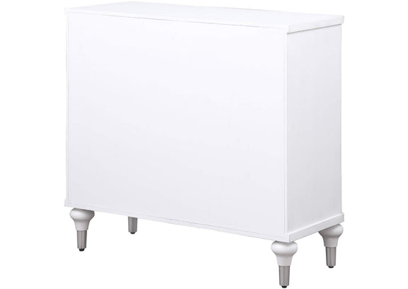 950411 Cardella 2-door Mandala Accent Cabinet Distressed White