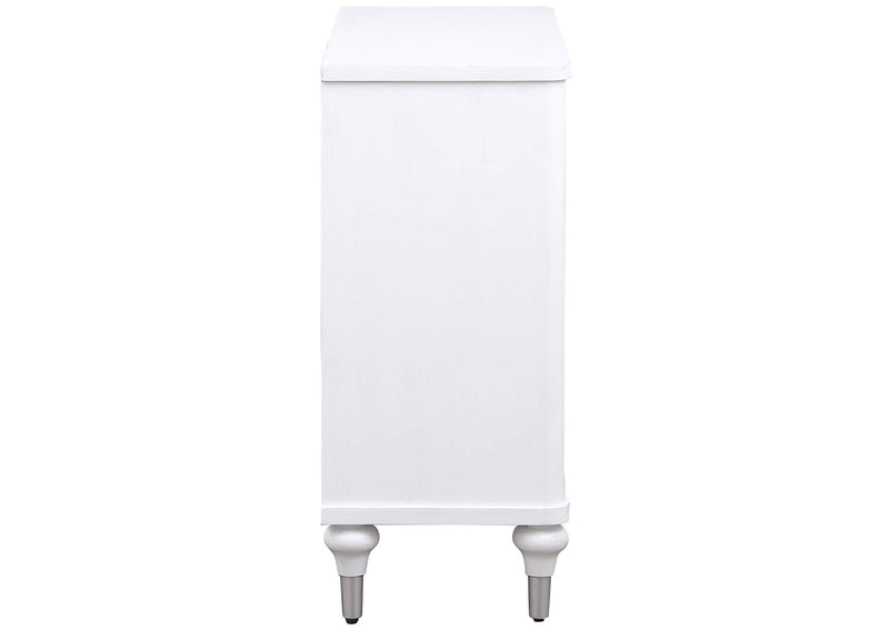 950411 Cardella 2-door Mandala Accent Cabinet Distressed White