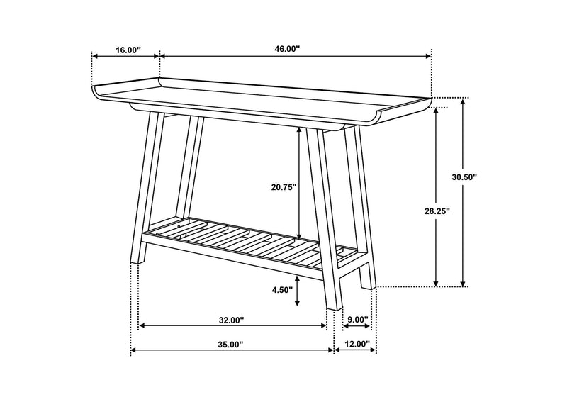 950415 Ornelas 46-inch Console Table with Slatted Shelf Mango Brown