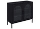 950420 Jess 2-door Arched Fluted Glass Accent Cabinet Black