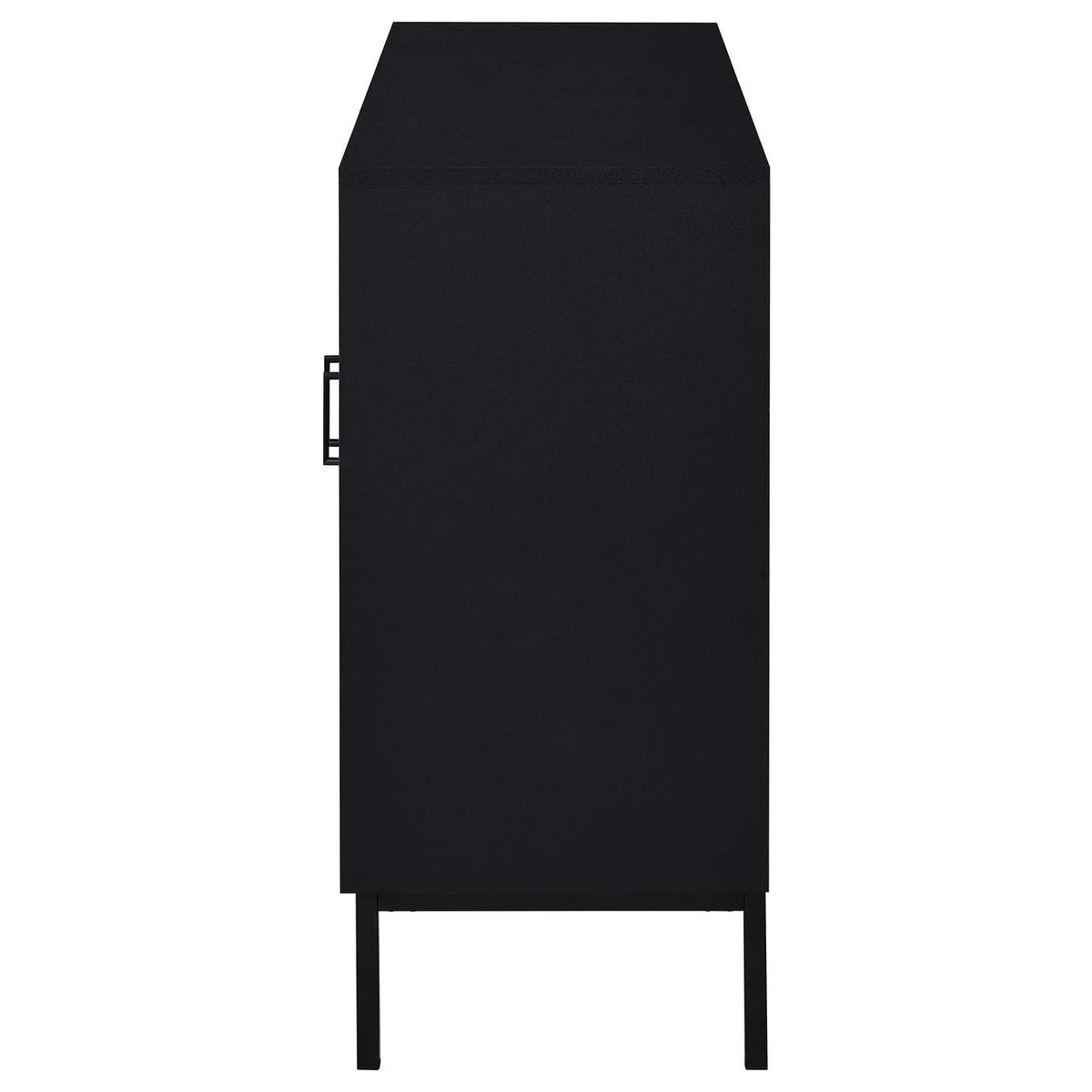 950420 Jess 2-door Arched Fluted Glass Accent Cabinet Black