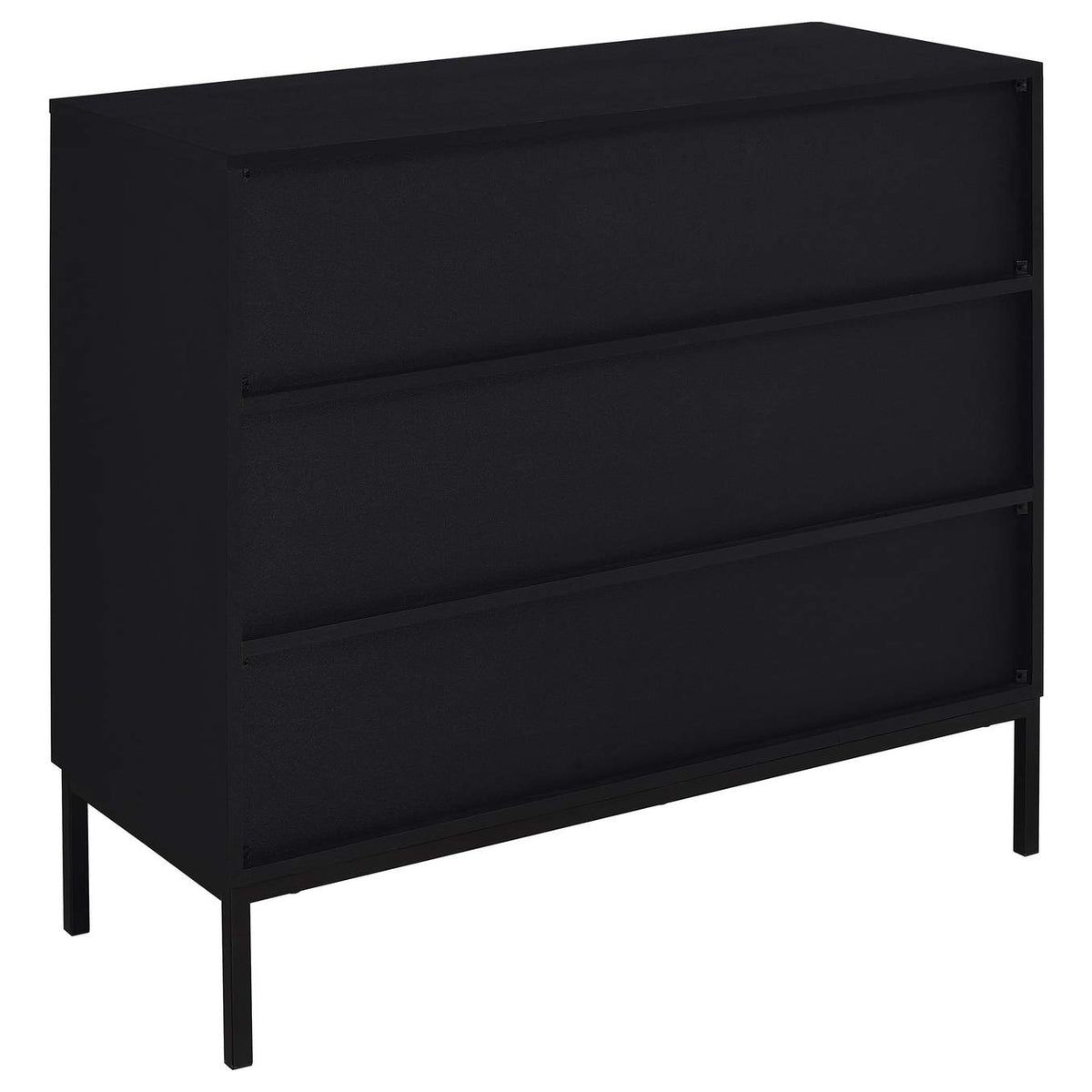 950420 Jess 2-door Arched Fluted Glass Accent Cabinet Black