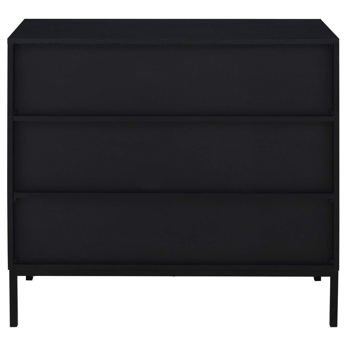 950420 Jess 2-door Arched Fluted Glass Accent Cabinet Black