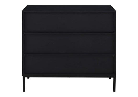 950420 Jess 2-door Arched Fluted Glass Accent Cabinet Black