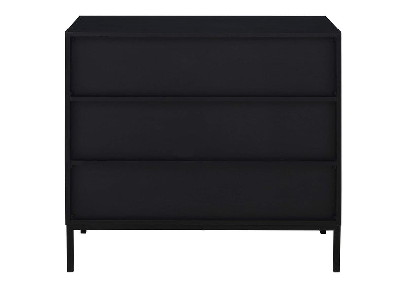 950420 Jess 2-door Arched Fluted Glass Accent Cabinet Black