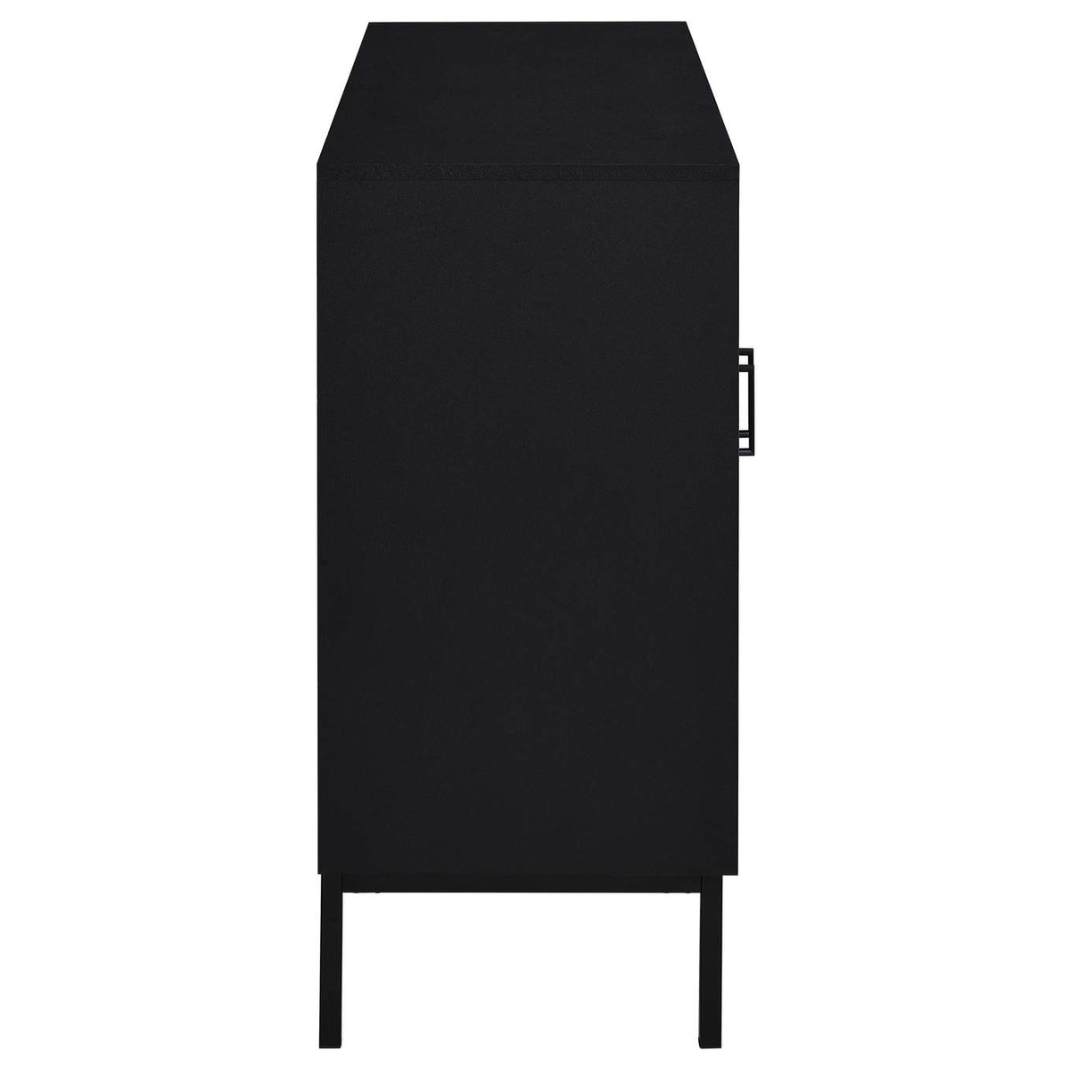950420 Jess 2-door Arched Fluted Glass Accent Cabinet Black