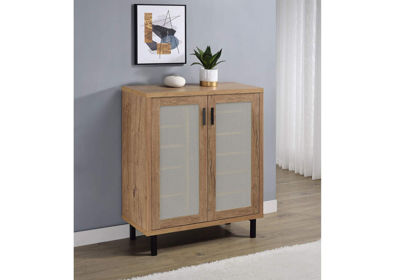 950421 Teller 2-door Shoe Storage Cabinet Natural Oak