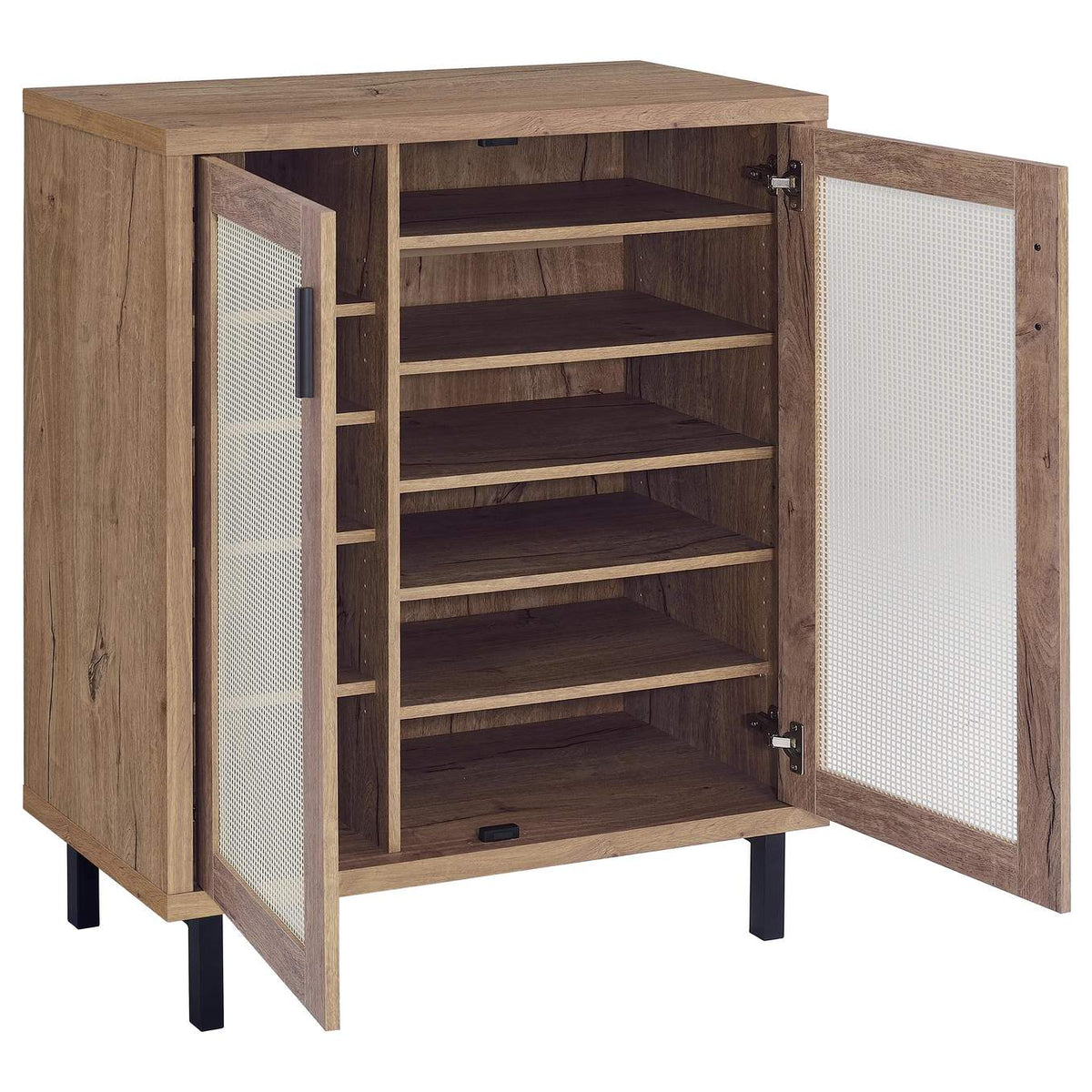 950421 Teller 2-door Shoe Storage Cabinet Natural Oak