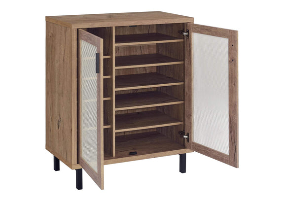 950421 Teller 2-door Shoe Storage Cabinet Natural Oak