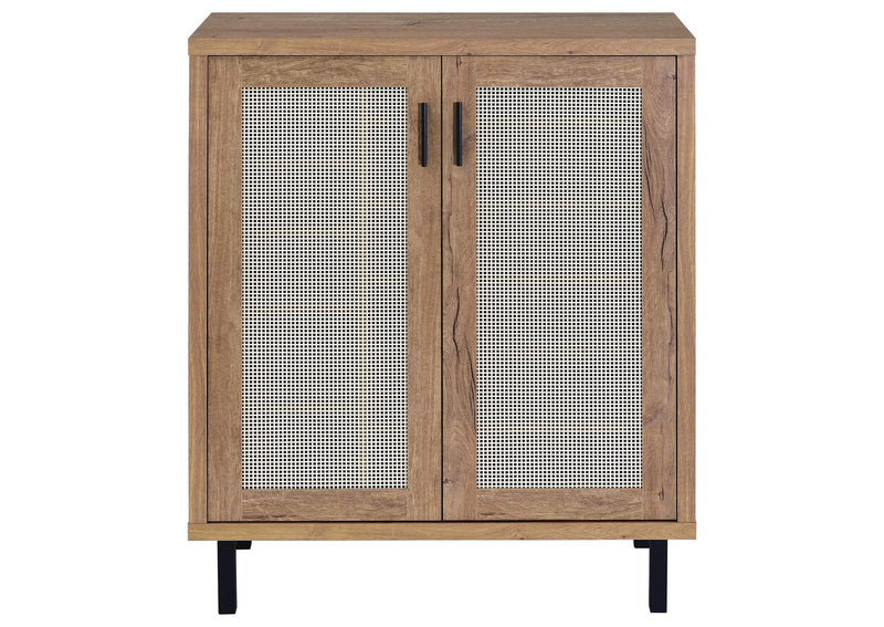 950421 Teller 2-door Shoe Storage Cabinet Natural Oak