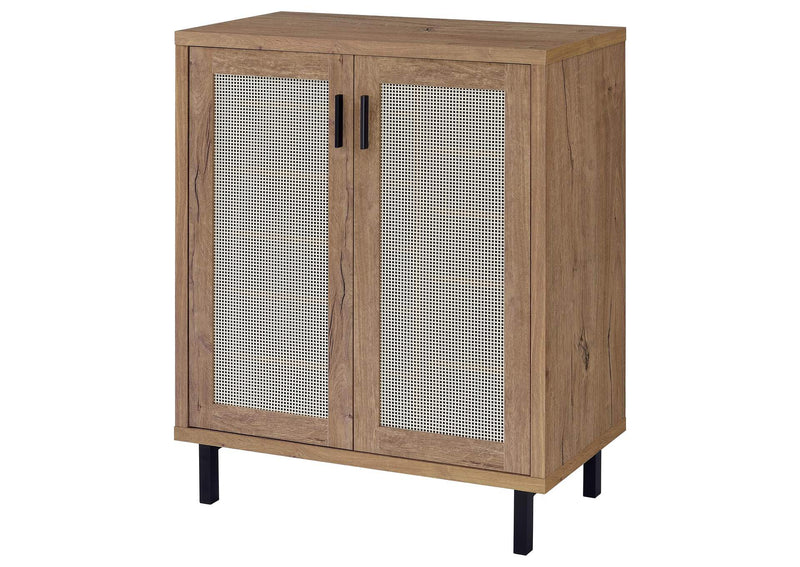 950421 Teller 2-door Shoe Storage Cabinet Natural Oak
