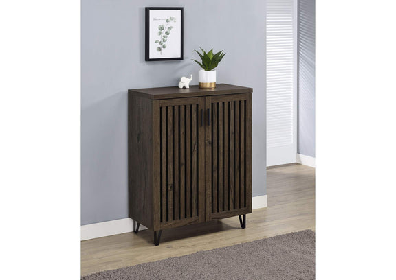 950423 Brixton 2-door Entryway Shoe Storage Cabinets Smoked Oak