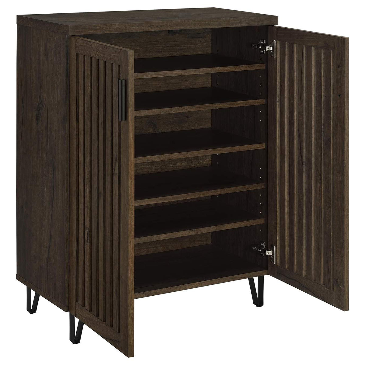 950423 Brixton 2-door Entryway Shoe Storage Cabinets Smoked Oak