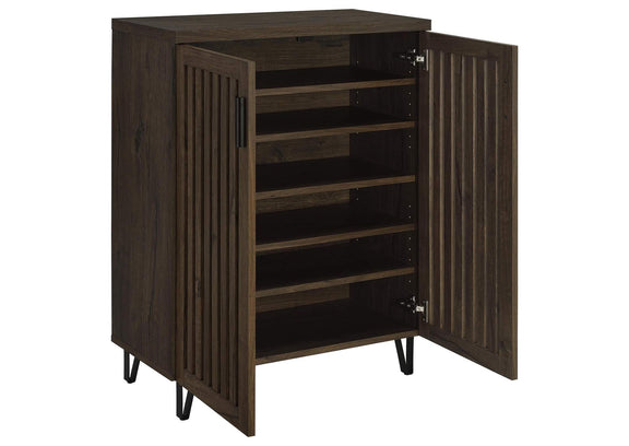 950423 Brixton 2-door Entryway Shoe Storage Cabinets Smoked Oak