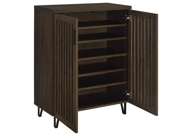 950423 Brixton 2-door Entryway Shoe Storage Cabinets Smoked Oak