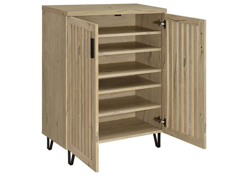 950424 Brixton 2-door Entryway Shoe Storage Cabinets White Oak