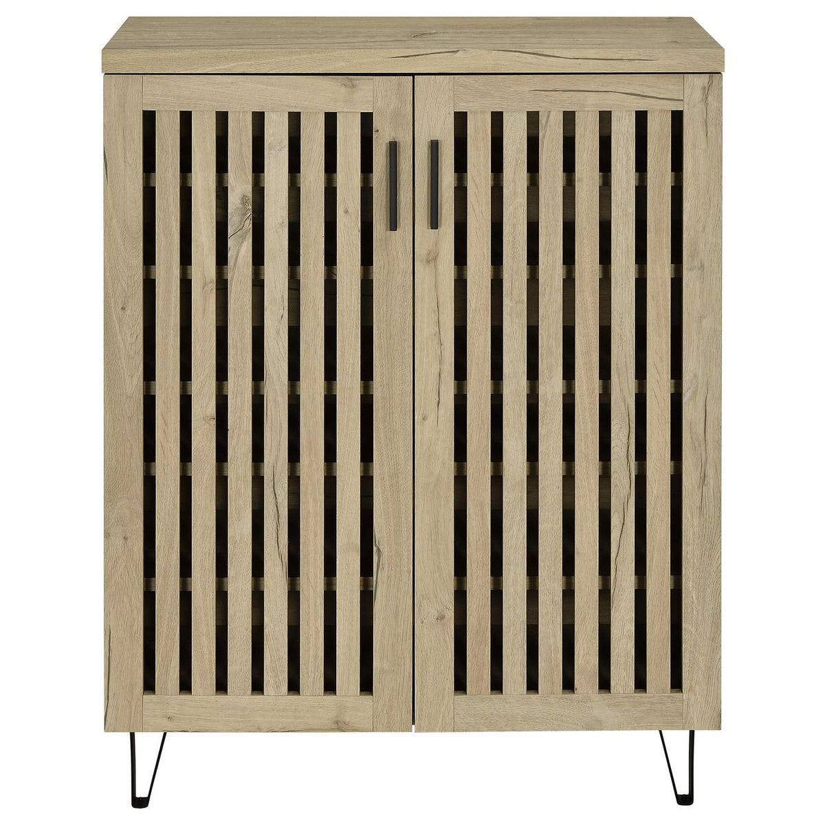 950424 Brixton 2-door Entryway Shoe Storage Cabinets White Oak