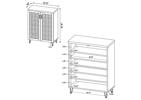 950424 Brixton 2-door Entryway Shoe Storage Cabinets White Oak