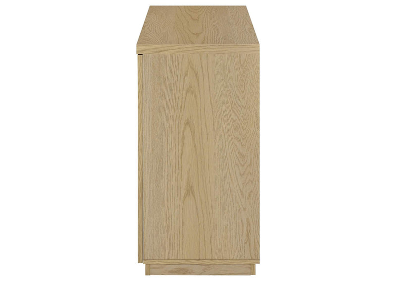950429 Tilbury 2-door Glass Front Accent Display Cabinet Light Oak