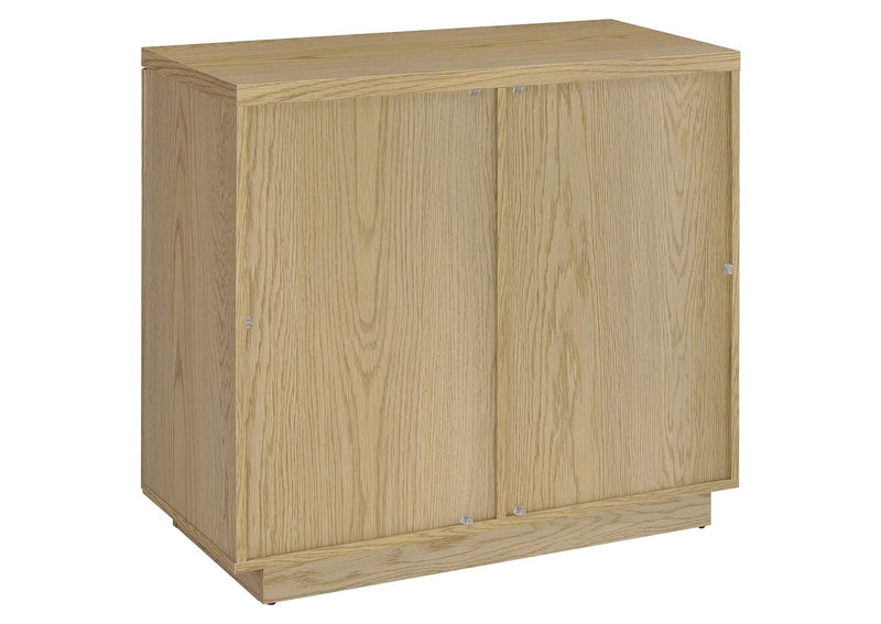 950429 Tilbury 2-door Glass Front Accent Display Cabinet Light Oak