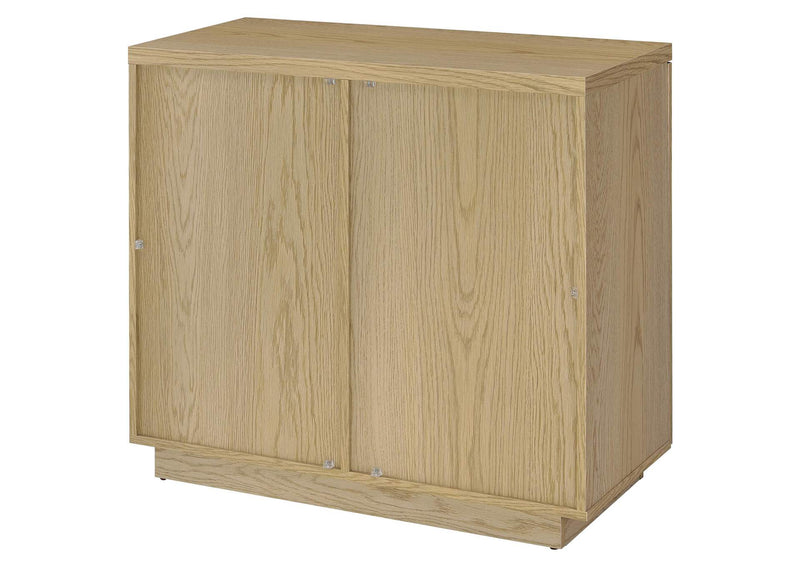 950429 Tilbury 2-door Glass Front Accent Display Cabinet Light Oak