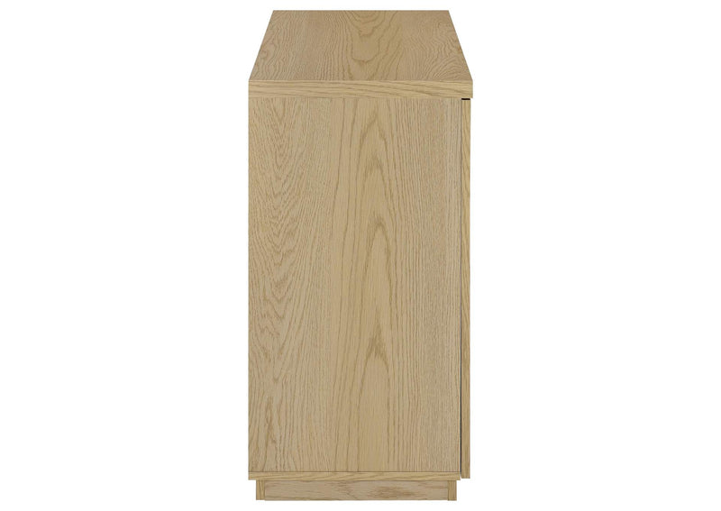 950429 Tilbury 2-door Glass Front Accent Display Cabinet Light Oak