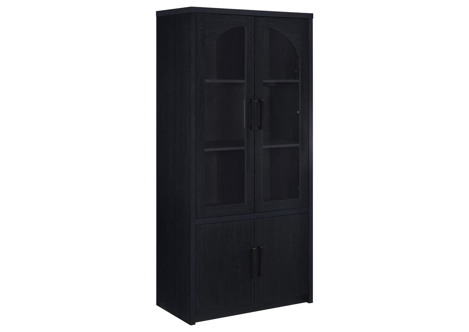 950432 Riva 4-door Tall Accent Display Cabinet LED Lighting Black