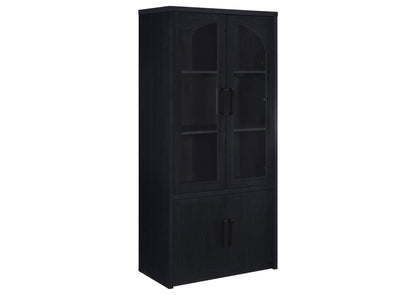 950432 Riva 4-door Tall Accent Display Cabinet LED Lighting Black