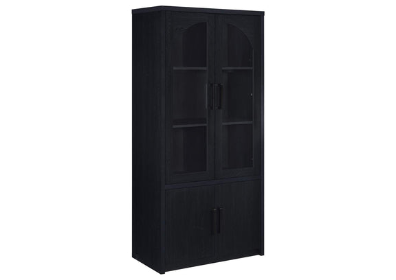 950432 Riva 4-door Tall Accent Display Cabinet LED Lighting Black