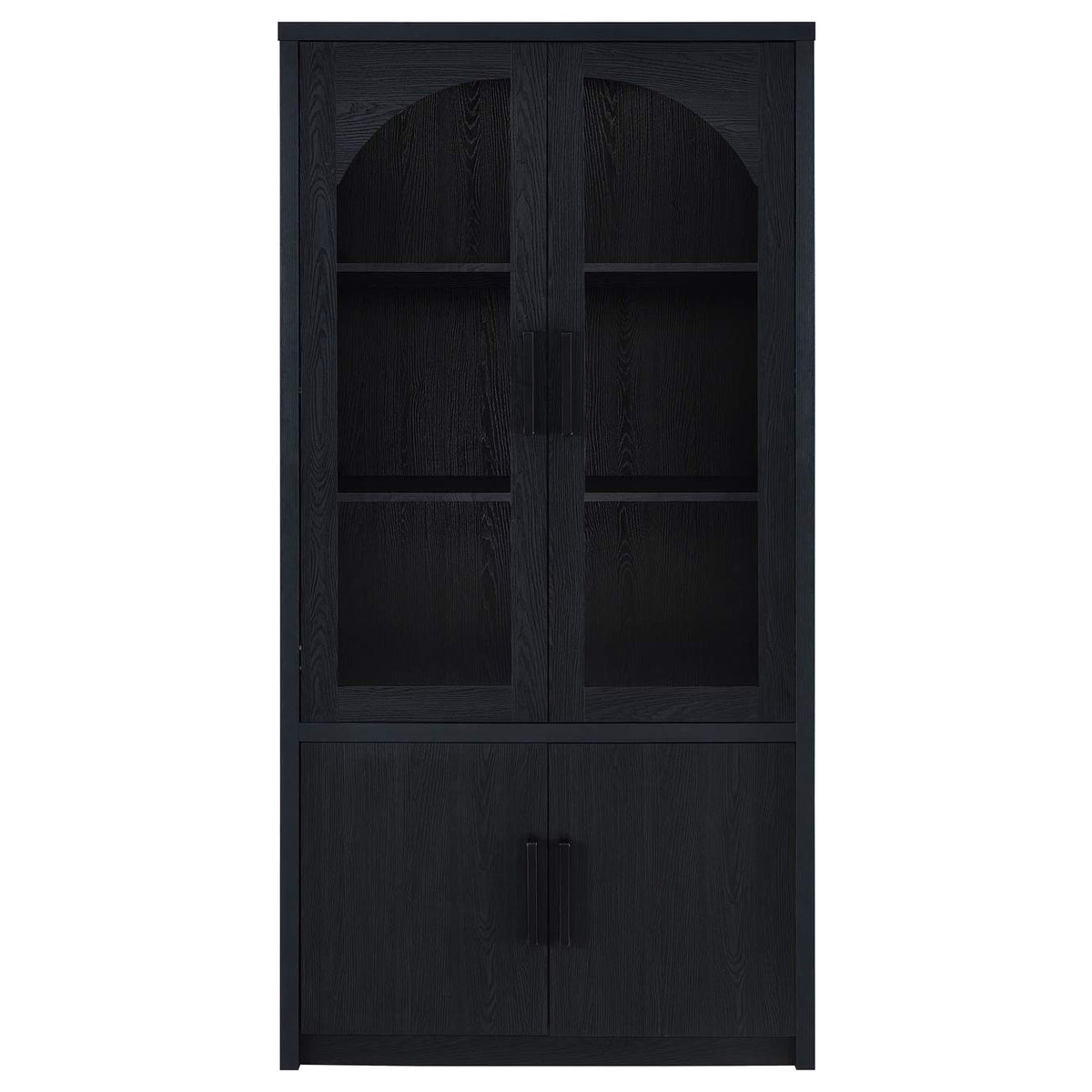950432 Riva 4-door Tall Accent Display Cabinet LED Lighting Black