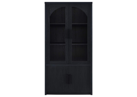 950432 Riva 4-door Tall Accent Display Cabinet LED Lighting Black