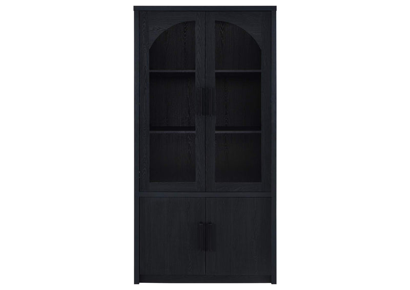 950432 Riva 4-door Tall Accent Display Cabinet LED Lighting Black