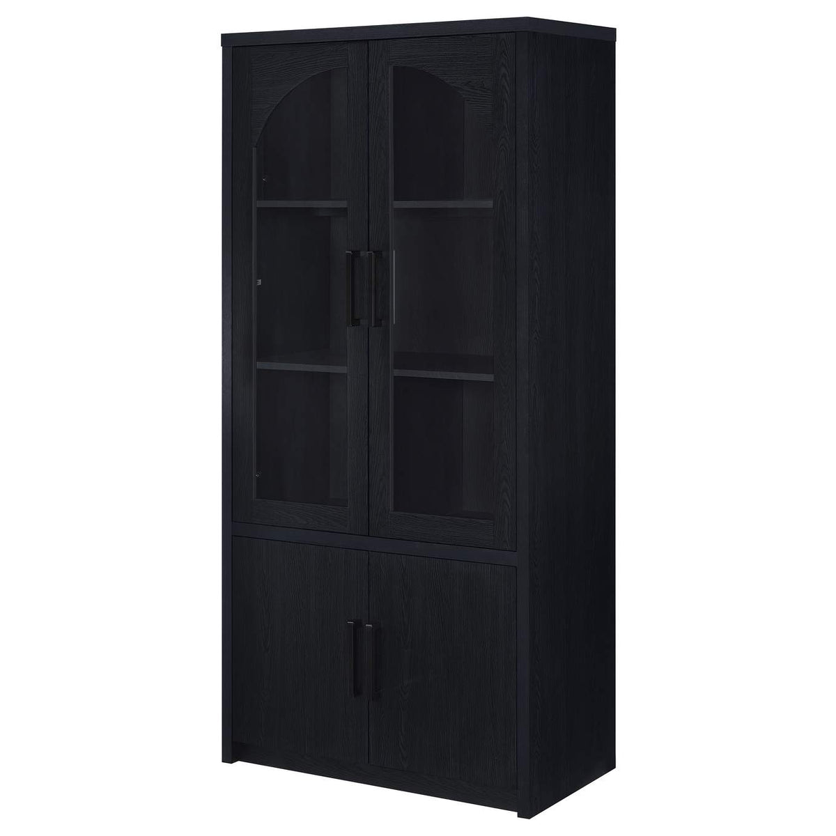 950432 Riva 4-door Tall Accent Display Cabinet LED Lighting Black