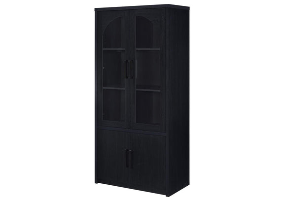 950432 Riva 4-door Tall Accent Display Cabinet LED Lighting Black