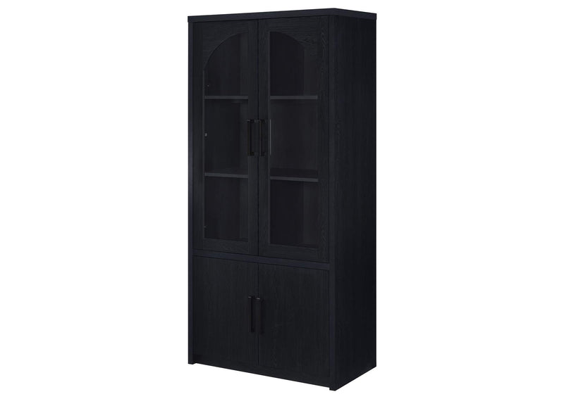 950432 Riva 4-door Tall Accent Display Cabinet LED Lighting Black