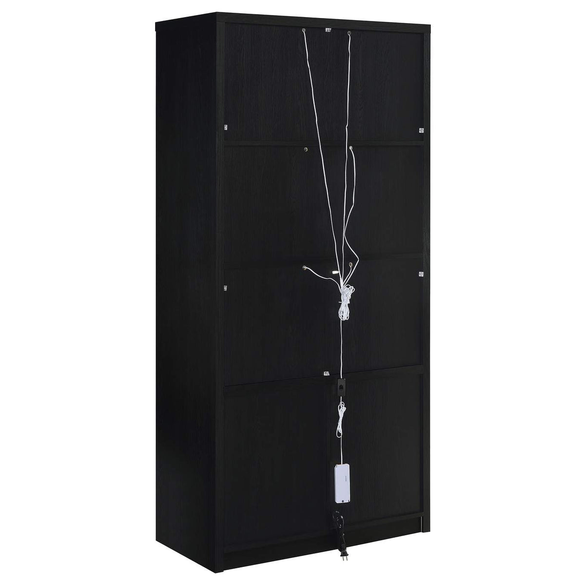 950432 Riva 4-door Tall Accent Display Cabinet LED Lighting Black