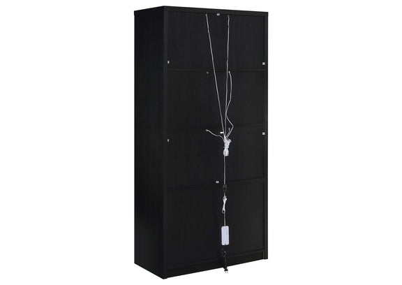 950432 Riva 4-door Tall Accent Display Cabinet LED Lighting Black