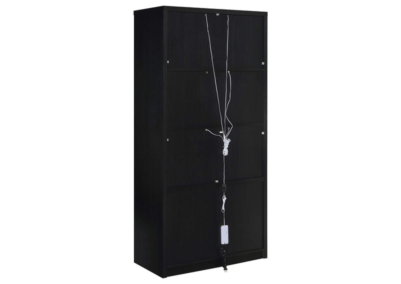 950432 Riva 4-door Tall Accent Display Cabinet LED Lighting Black