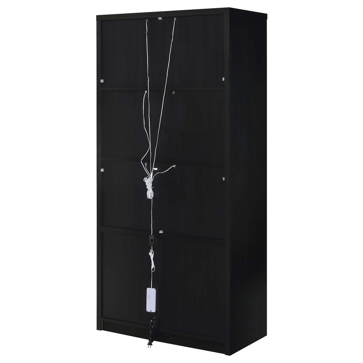 950432 Riva 4-door Tall Accent Display Cabinet LED Lighting Black