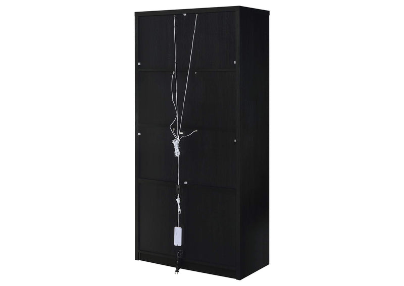 950432 Riva 4-door Tall Accent Display Cabinet LED Lighting Black
