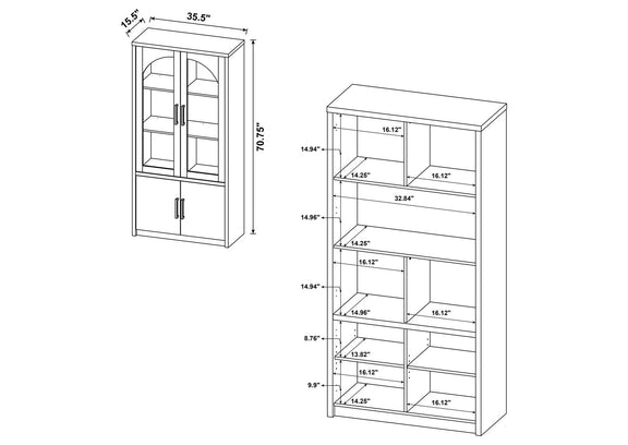 950432 Riva 4-door Tall Accent Display Cabinet LED Lighting Black