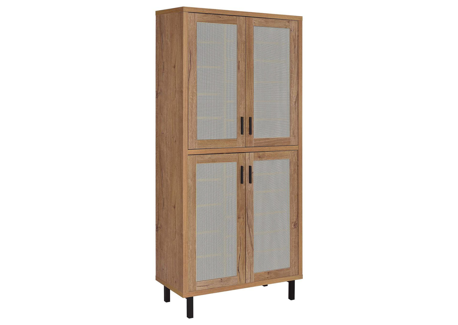 950440 Teller 80-inch 4-door Tall Shoe Storage Cabinet Natural Oak