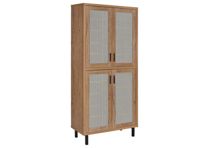 950440 Teller 80-inch 4-door Tall Shoe Storage Cabinet Natural Oak