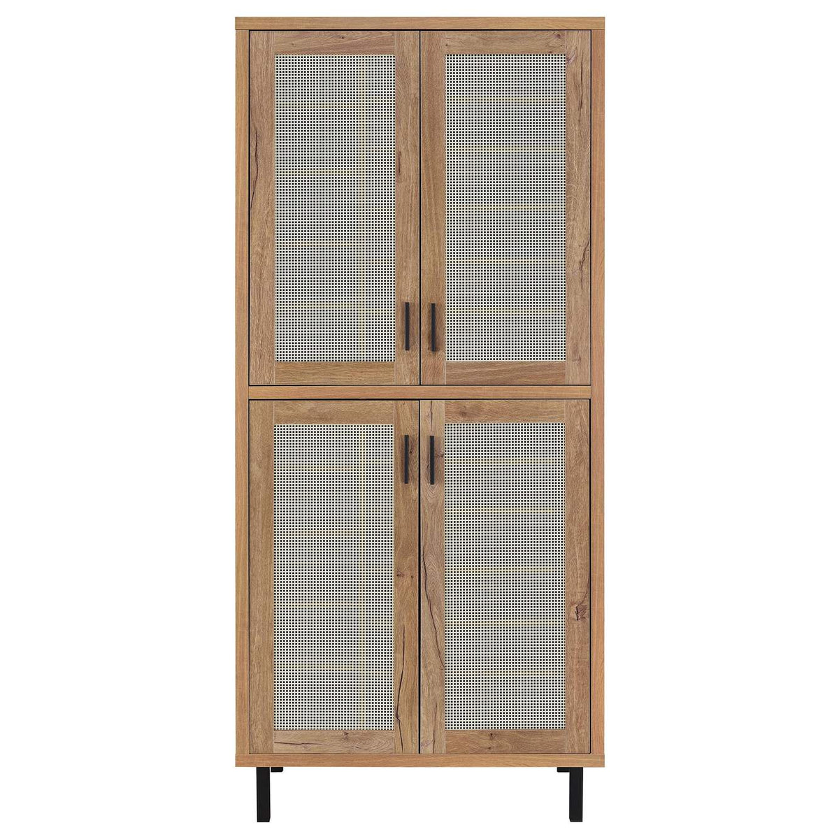 950440 Teller 80-inch 4-door Tall Shoe Storage Cabinet Natural Oak